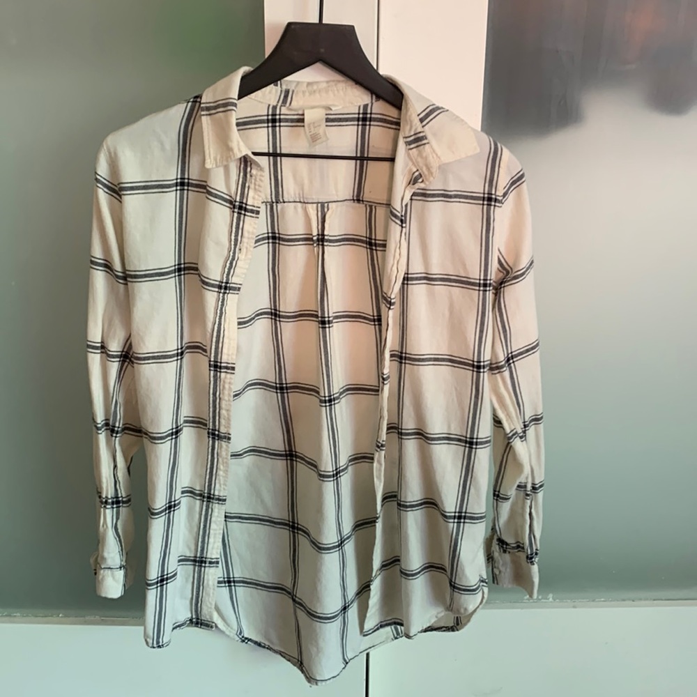 Black and White Button Down Shirt